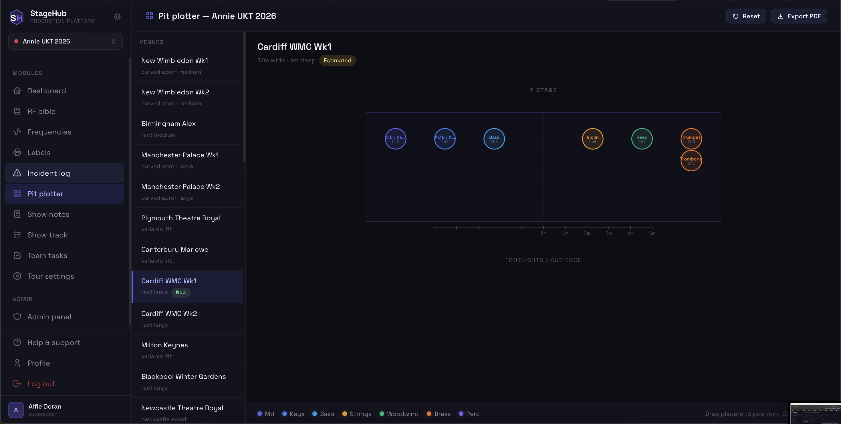 StageHub live product screenshot